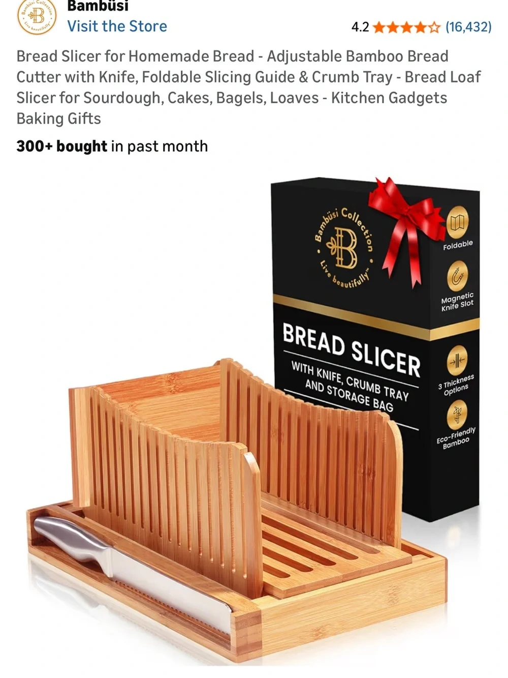NIB Bambusi Bread Slicing Kit